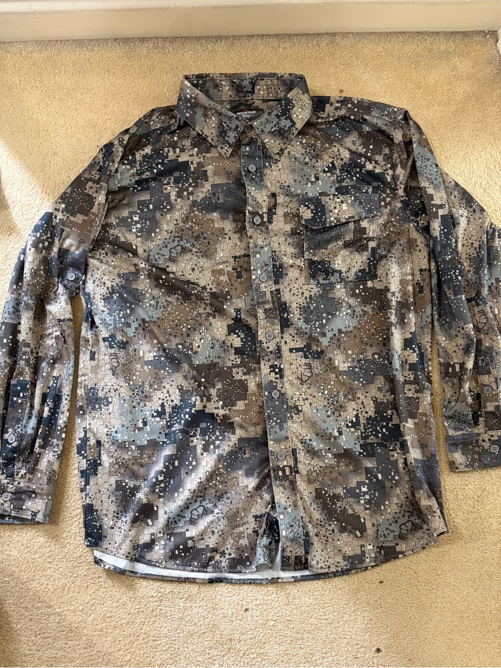 Men's Digital Camo Button Up Shirt - Size XL